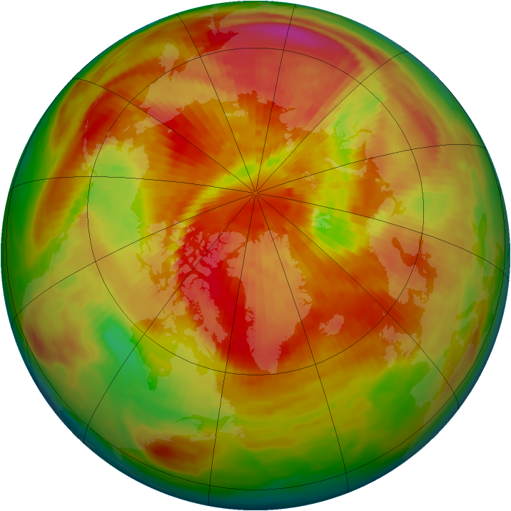 Arctic ozone map for 22 March 1987
